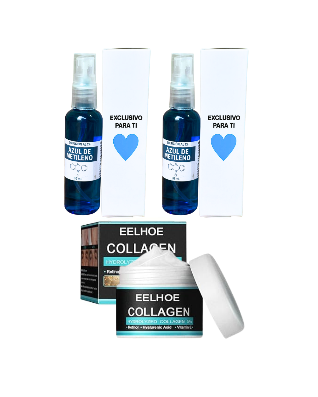 2 AZUL METILENO + 1 ANTIEDAD HOMBRE